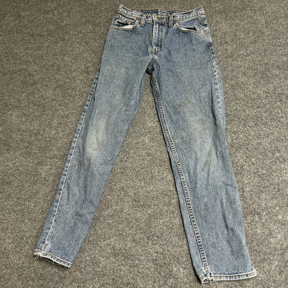 Levi's Jeans Womens Size 24 Blue 550 Relaxed Fit Tapered Leg Denim Distressed